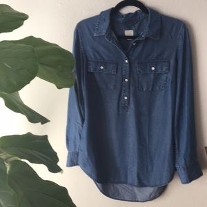 A.NEW.DAY lyocell button front pocket denim shirt